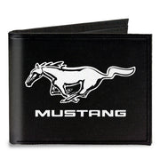 Canvas Bi-Fold Wallet - Ford Mustang Black/White Logo CENTERED Canvas Bi-Fold Wallets Ford   