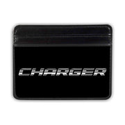 Weekend Wallet - CHARGER Emblem Text Black Silver-Fade Mini ID Wallets Dodge   