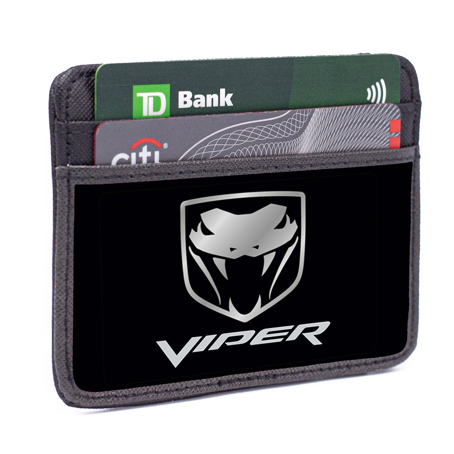 Weekend Wallet - Dodge VIPER Logo Black Silver Mini ID Wallets Dodge   