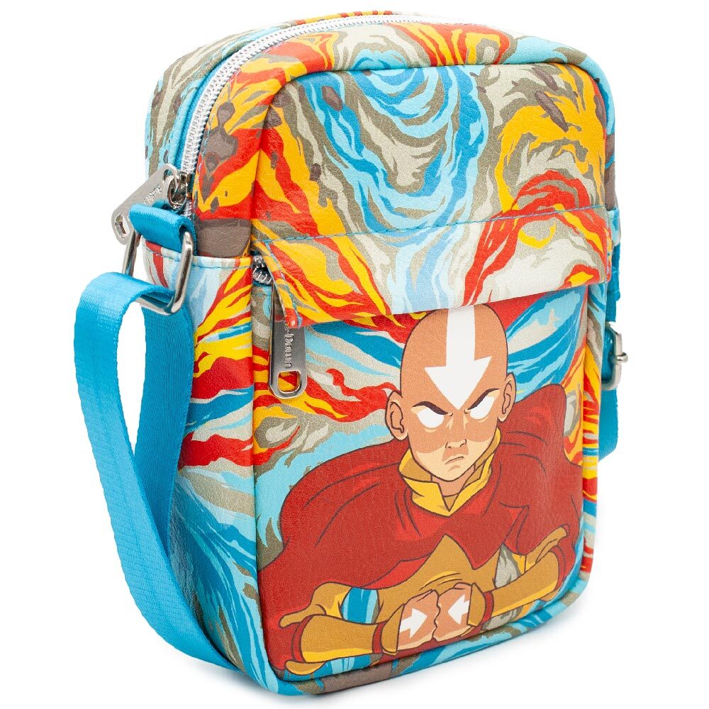 Women's Crossbody Wallet - Avatar the Last Airbender Aang Meditating Pose Swirl Multi Color Crossbody Bags Nickelodeon   