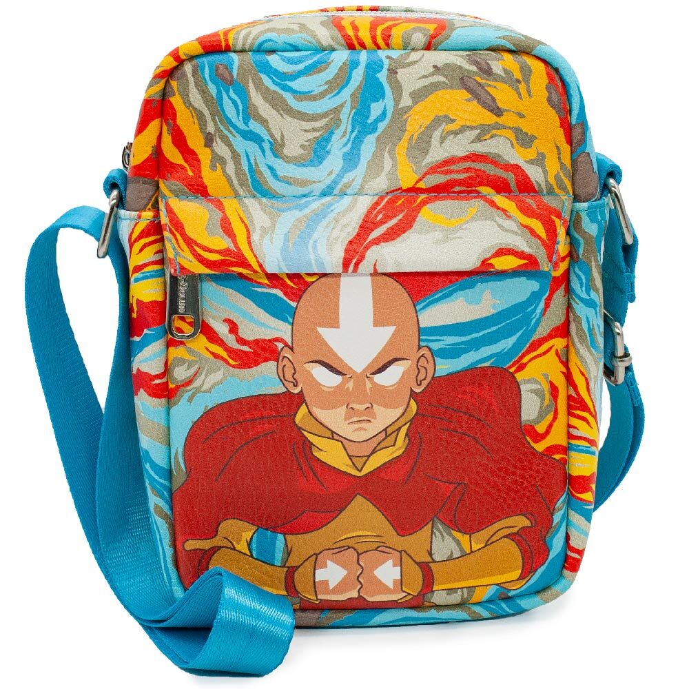 Women's Crossbody Wallet - Avatar the Last Airbender Aang Meditating Pose Swirl Multi Color Crossbody Bags Nickelodeon   