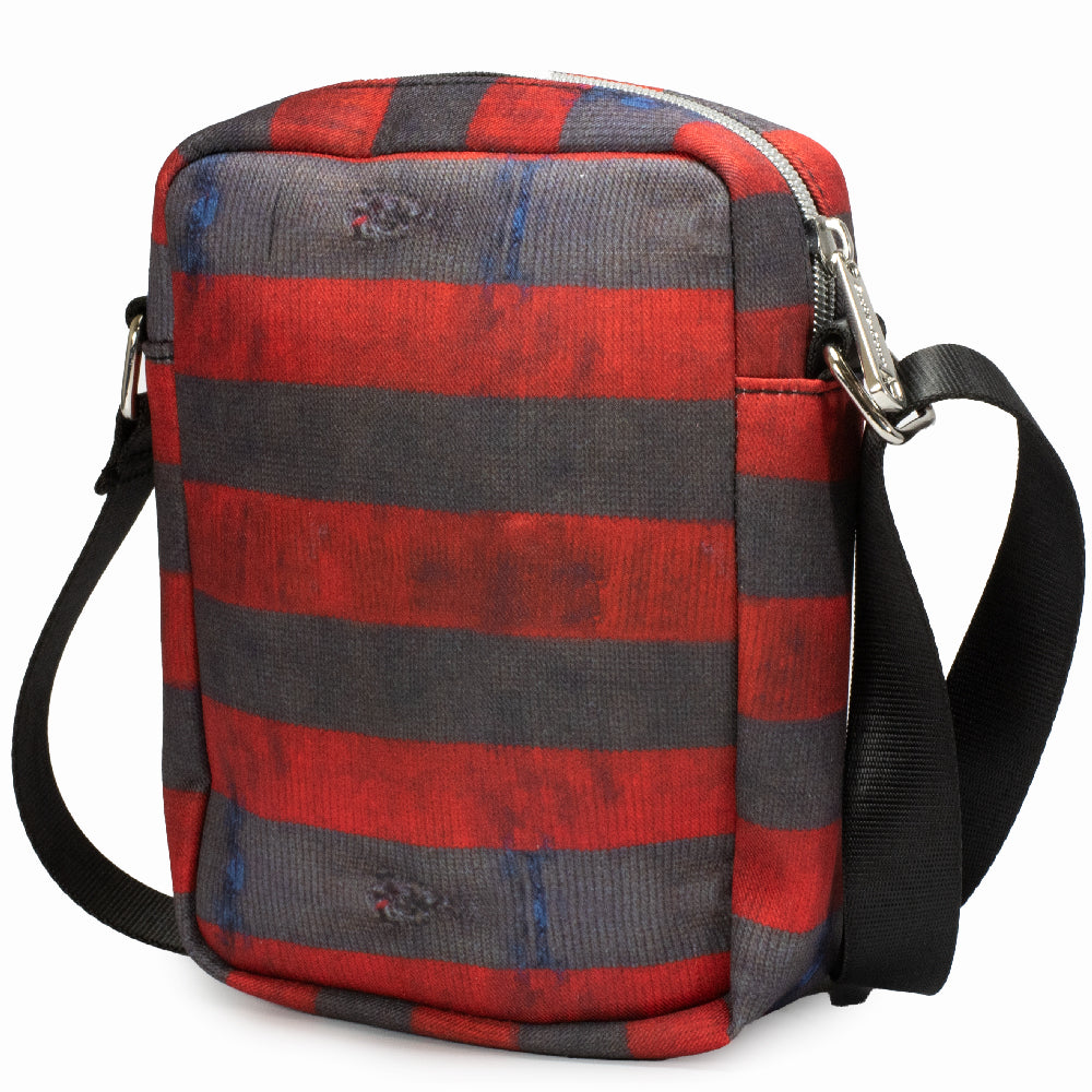 Women's Crossbody Wallet - Nightmare on Elm Street Freddy Krueger Stripes NEVER SLEEP AGAIN Red Grays Crossbody Bags A Nightmare on Elm Street
