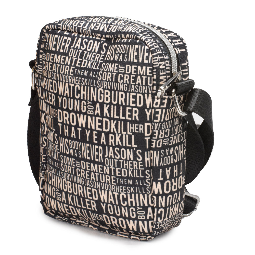 Women's Crossbody Wallet - Friday the 13th Jason Mask with Quotes Collage Crossbody Bags Friday the 13th