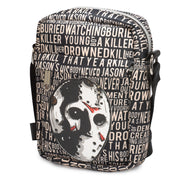 Women's Crossbody Wallet - Friday the 13th Jason Mask with Quotes Collage Crossbody Bags Friday the 13th