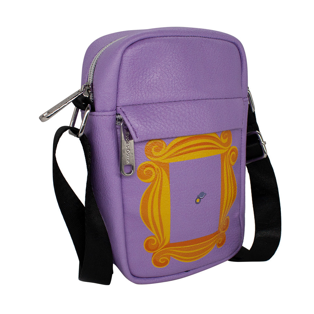 Women's Crossbody Wallet - Friends Monica's Peephole Frame Lavender Yellows Crossbody Bags Friends   