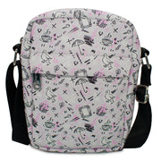 Women's Crossbody Wallet - Friends Television Show Icons Sketch Collage Gray Black Pink Crossbody Bags Friends   