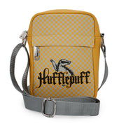 Women's Crossbody Wallet - Harry Potter HUFFLEPUFF Badger Icon Checker Yellow Gray Crossbody Bags Harry Potter