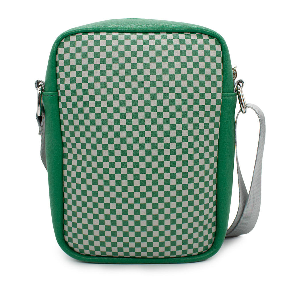 Women's Crossbody Wallet - Harry Potter SLYTHERIN Serpent Icon Checker Green Gray Crossbody Bags Harry Potter