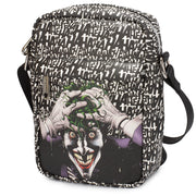 Women's Crossbody Wallet - Joker The Killing Joke Holding Head Pose HAHAHA White Black Crossbody Bags DC Comics   