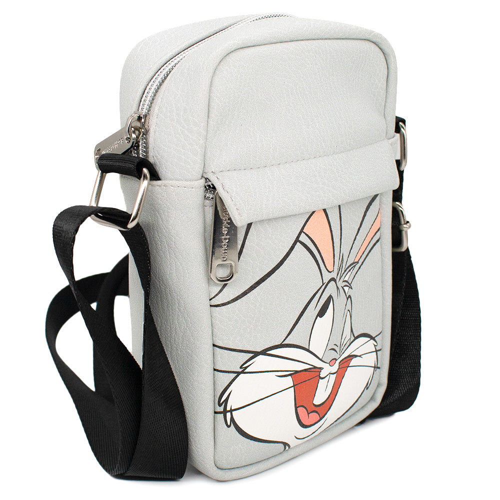 Women's Crossbody Wallet - Looney Tunes Bugs Bunny Winking Face Gray Crossbody Bags Looney Tunes   