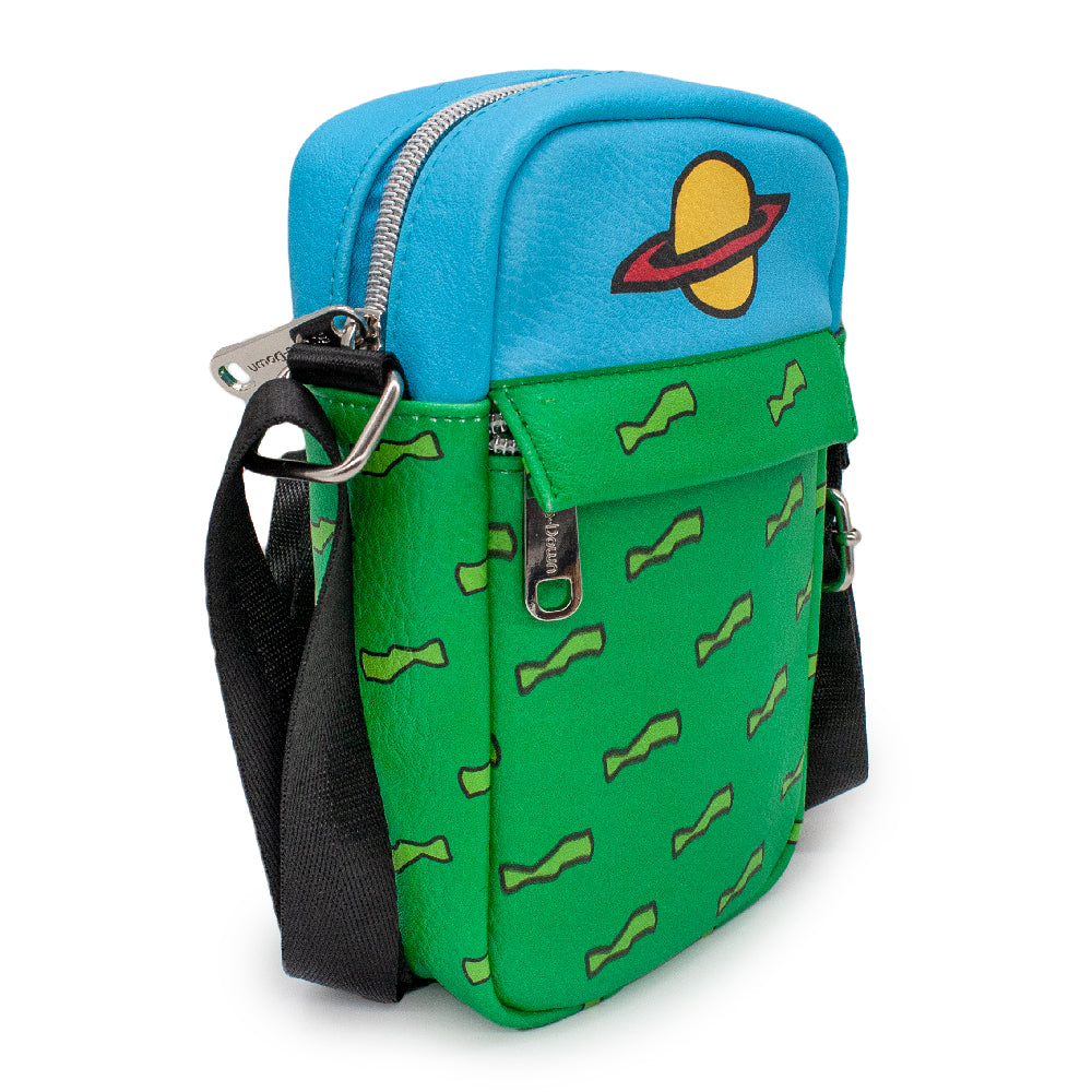 Women's Crossbody Wallet - Rugrats Chuckie Bounding Saturn Shirt and Green Short Waves Crossbody Bags Nickelodeon   