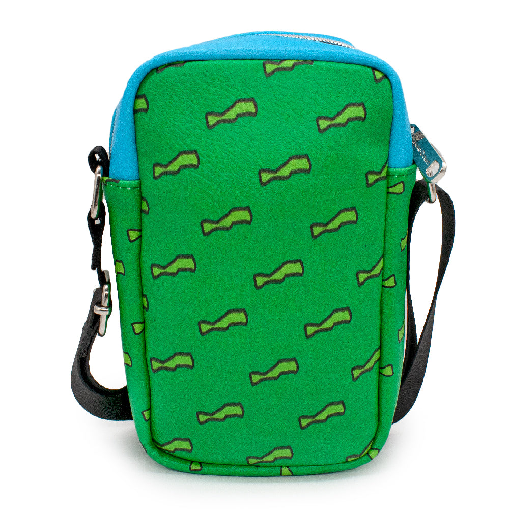 Women's Crossbody Wallet - Rugrats Chuckie Bounding Saturn Shirt and Green Short Waves Crossbody Bags Nickelodeon   