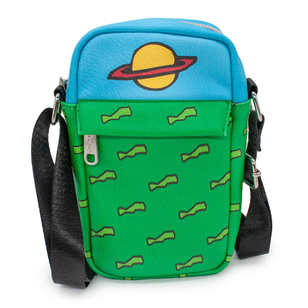 Women's Crossbody Wallet - Rugrats Chuckie Bounding Saturn Shirt and Green Short Waves Crossbody Bags Nickelodeon   