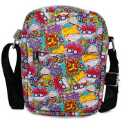 Women's Crossbody Wallet - Rugrats Character Faces and Quotes Collage Crossbody Bags Nickelodeon   