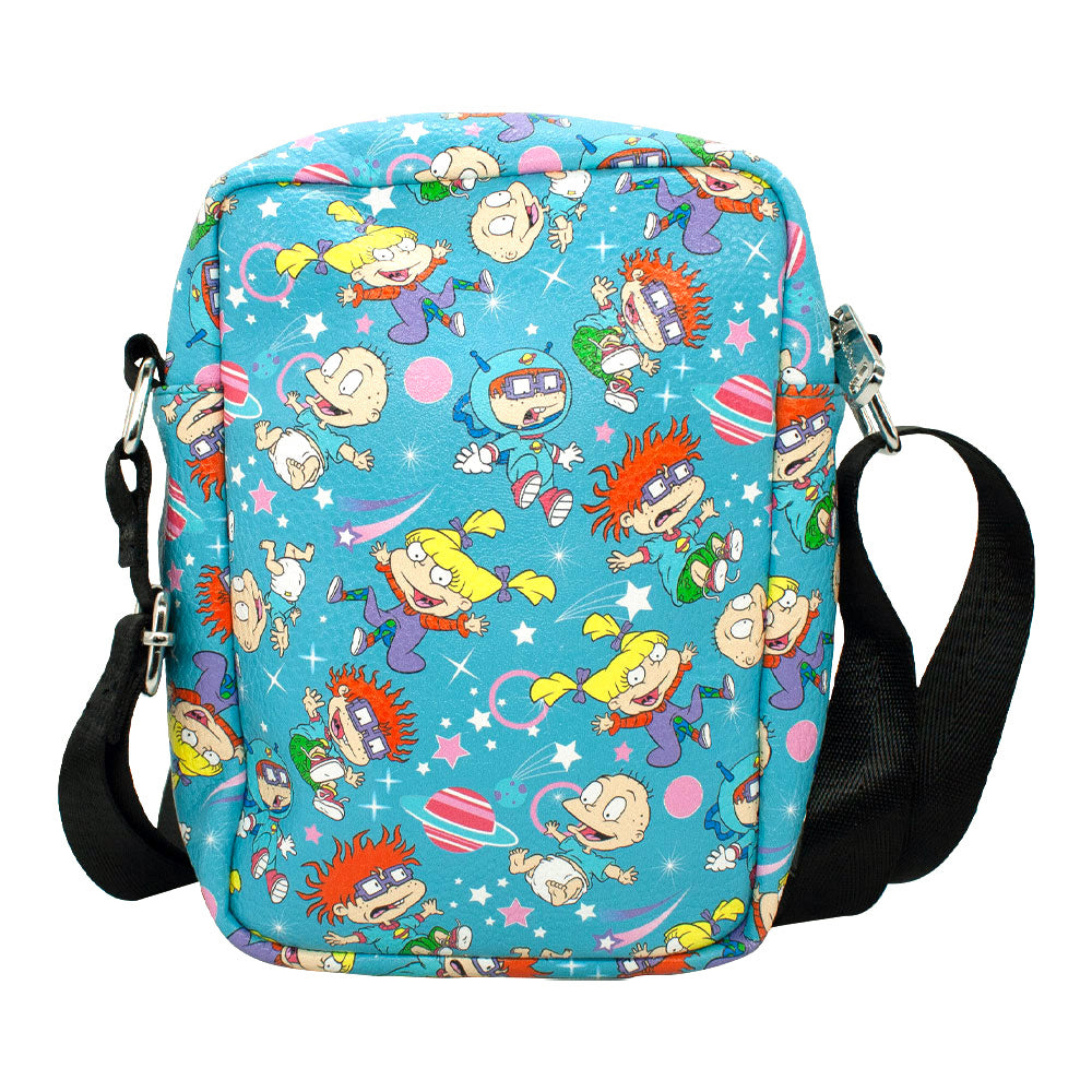 Crossbody Wallet - Rugrats Characters and Icons Collage Blue Crossbody Bags Nickelodeon   