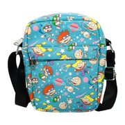 Crossbody Wallet - Rugrats Characters and Icons Collage Blue Crossbody Bags Nickelodeon   