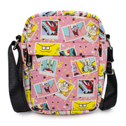 Women's Crossbody Wallet - SpongeBog SquarePants and Friends Snapshot Collage Pink Crossbody Bags Nickelodeon   