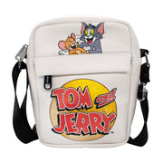 Women's Crossbody Wallet - TOM AND JERRY Smiling Hug Pose and Logo Ivory Crossbody Bags Hanna Barbera