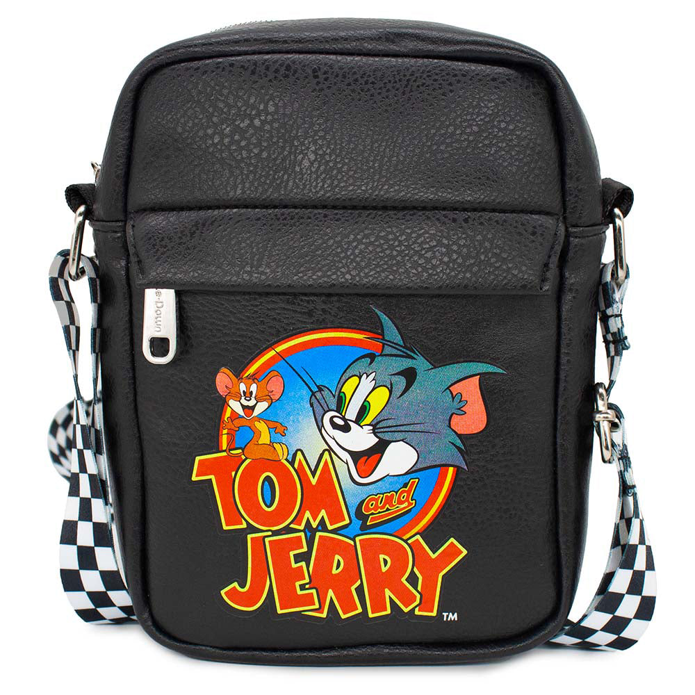 Women's Crossbody Wallet - Tom and Jerry Logo Pose Black Crossbody Bags Hanna Barbera