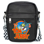 Women's Crossbody Wallet - Tom and Jerry Logo Pose Black Crossbody Bags Hanna Barbera