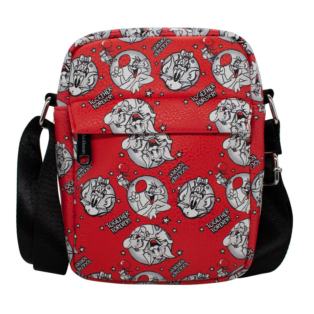 Women's Crossbody Wallet - Tom and Jerry TOGETHER FOREVER Poses Red Crossbody Bags Hanna Barbera