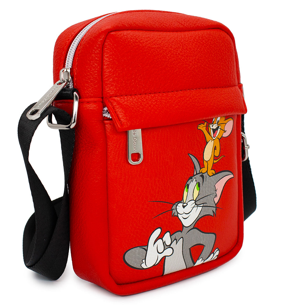 Women's Crossbody Wallet - Tom and Jerry Smiling Pose Red Crossbody Bags Hanna Barbera