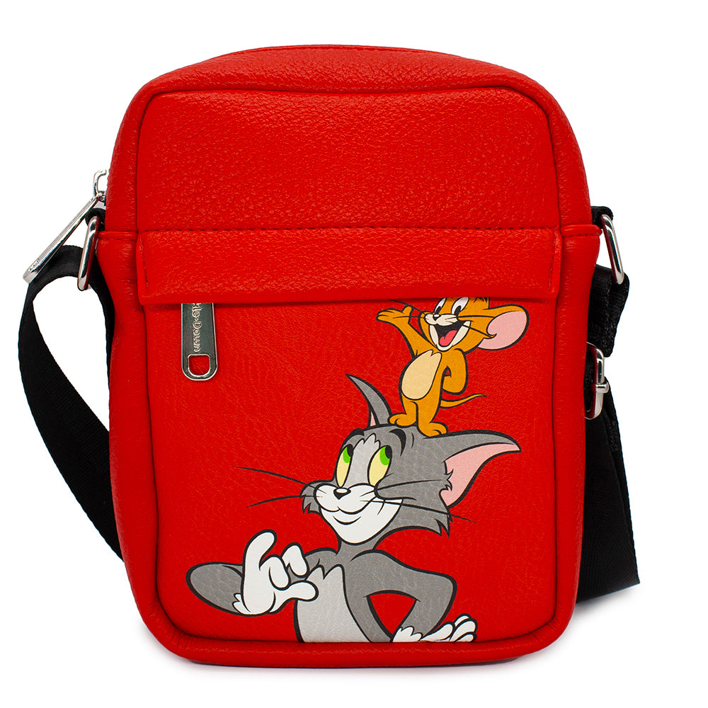 Women's Crossbody Wallet - Tom and Jerry Smiling Pose Red Crossbody Bags Hanna Barbera