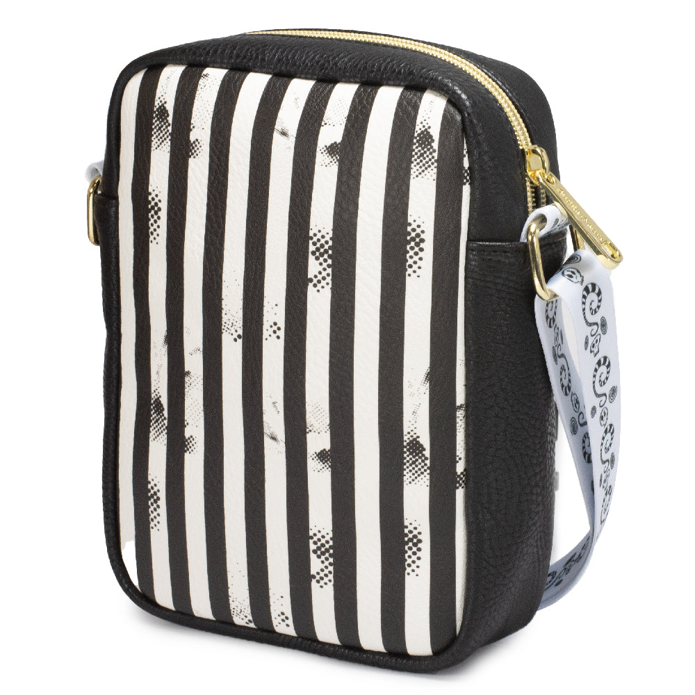Women's Crossbody Wallet - Beetlejuice Suit Stripes Black White Crossbody Bags Beetlejuice