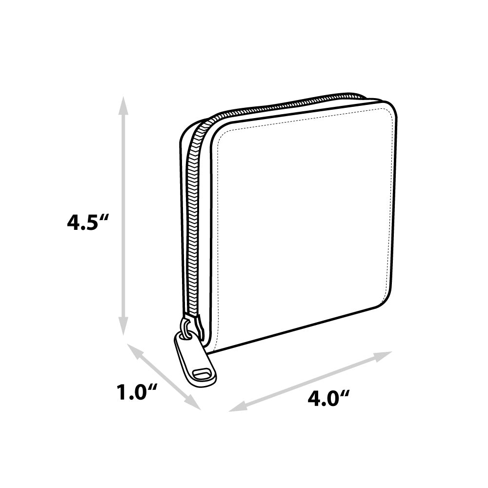 Women's Zip Around Wallet Square - LOONEY TUNES 10-Character Bullseye Logo Mini Clutch Wallets Looney Tunes   