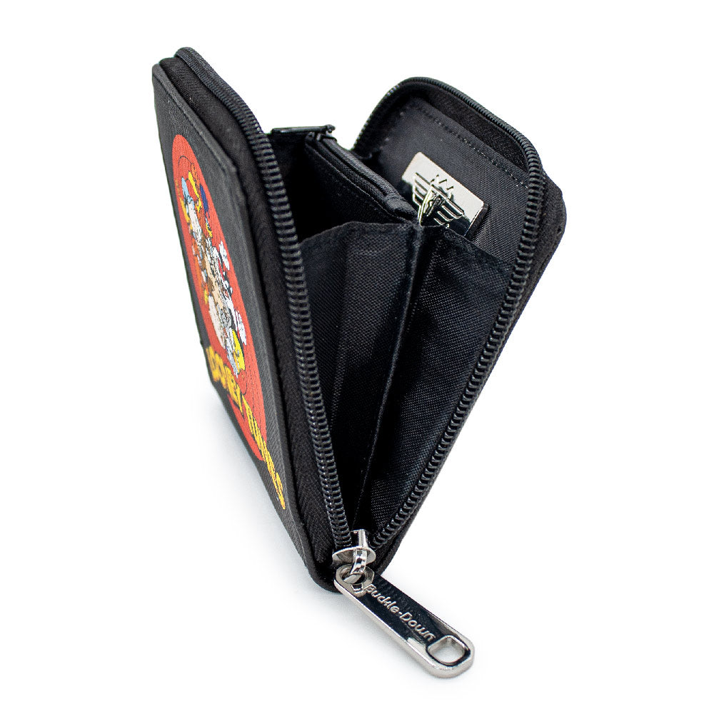 Women's Zip Around Wallet Square - LOONEY TUNES 10-Character Bullseye Logo Mini Clutch Wallets Looney Tunes   