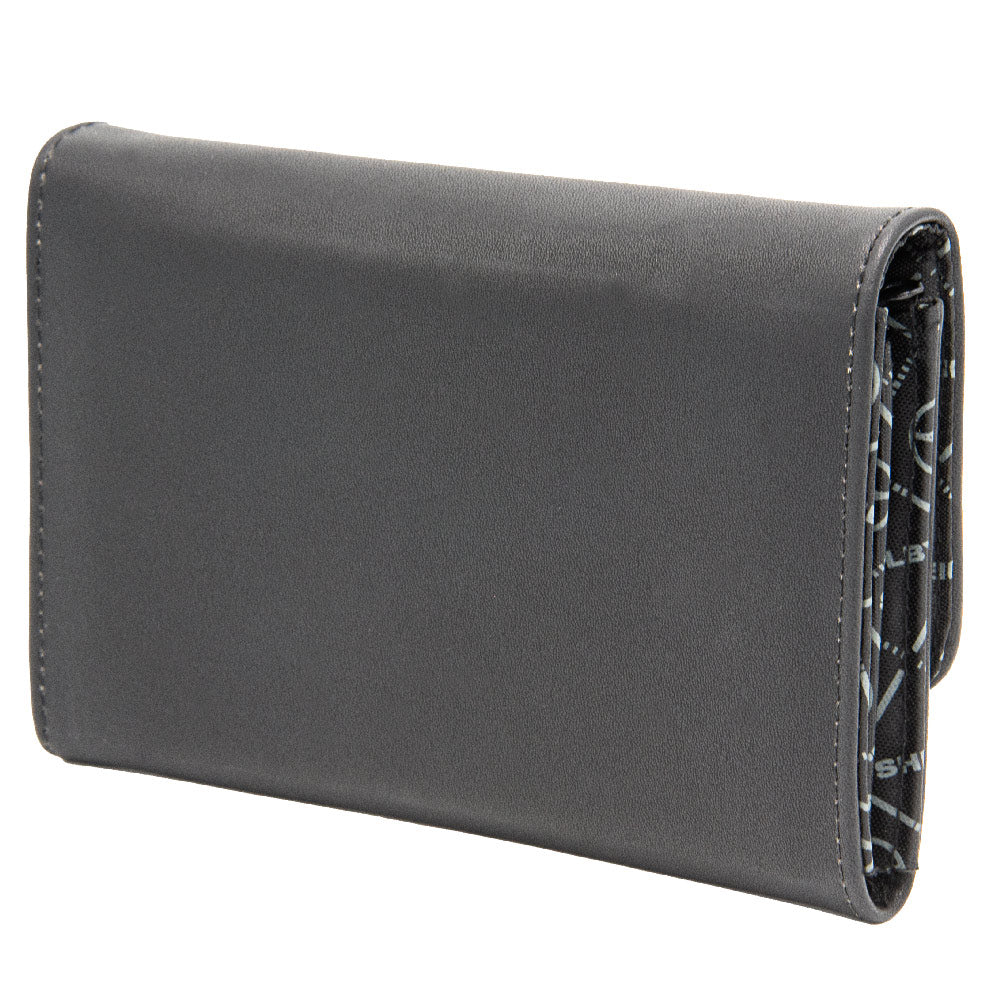 Women's Fold Over Wallet Rectangle PU - SHELBY Cobra Logo Metal Emblem Clutch Snap Closure Wallets Shelby