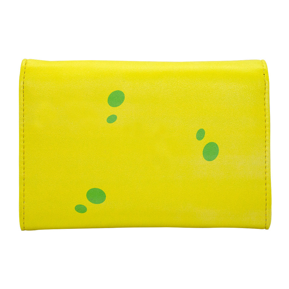 Women's Fold Over Wallet Rectangle PU - SpongeBob SquarePants Eyes Close-Up Yellow Clutch Snap Closure Wallets Nickelodeon   