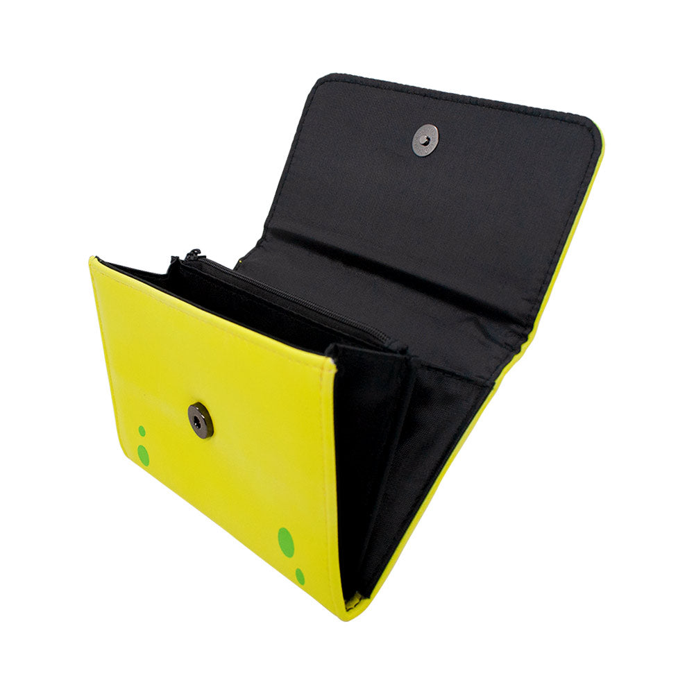 Women's Fold Over Wallet Rectangle PU - SpongeBob SquarePants Eyes Close-Up Yellow Clutch Snap Closure Wallets Nickelodeon   