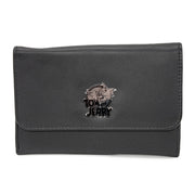 Women's Fold Over Wallet Rectangle PU - TOM AND JERRY Logo Metal Emblem Clutch Snap Closure Wallets Hanna Barbera