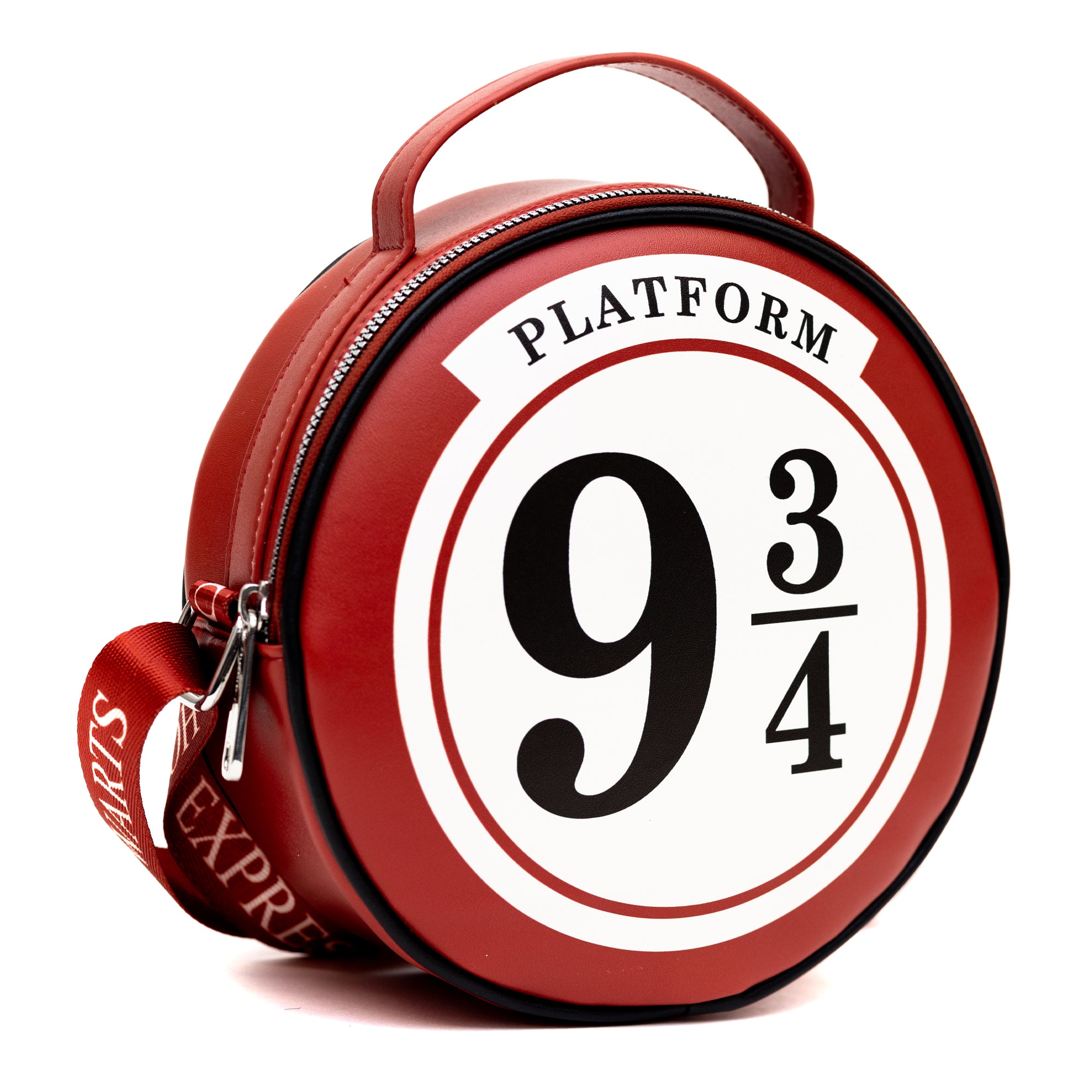 Harry Potter Bag, Round, Harry Potter Platform 9 3/4 Sign Replica, Red, Vegan Leather Crossbody Bags The Wizarding World of Harry Potter   