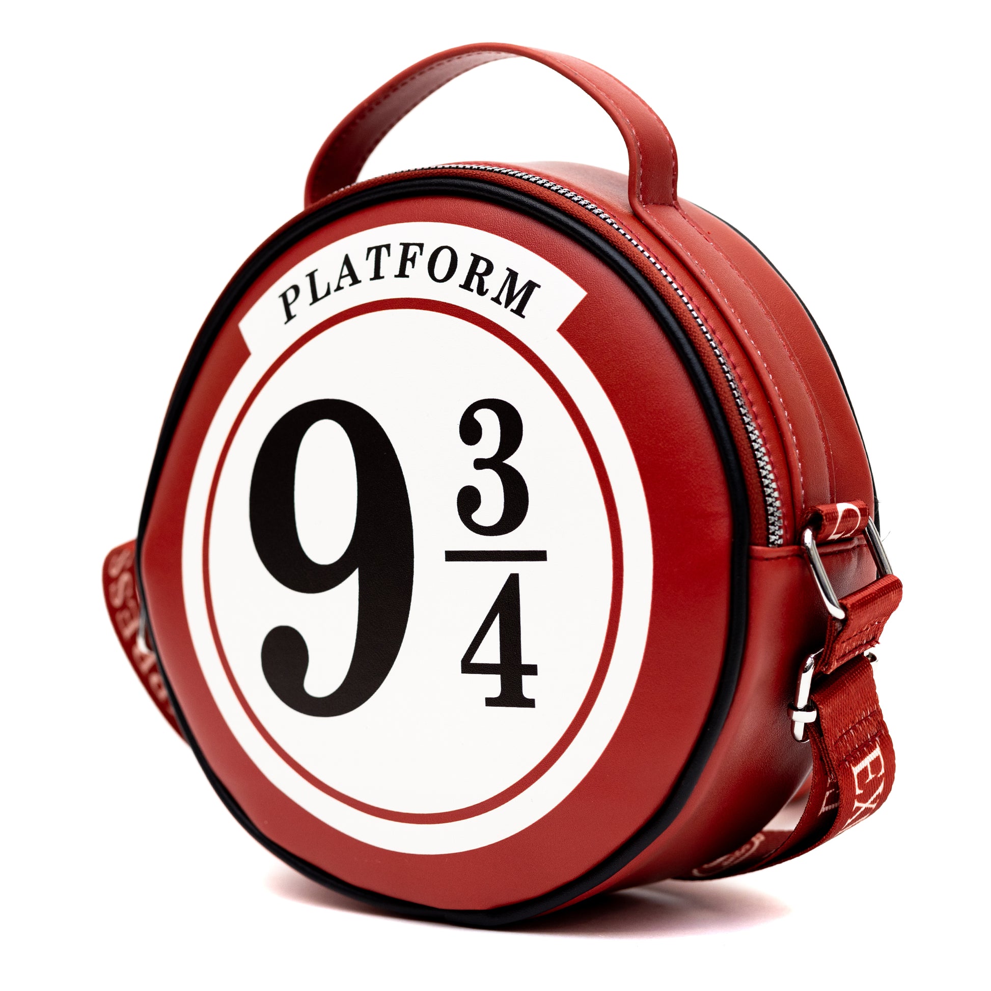 Harry Potter Bag, Round, Harry Potter Platform 9 3/4 Sign Replica, Red, Vegan Leather Crossbody Bags Harry Potter