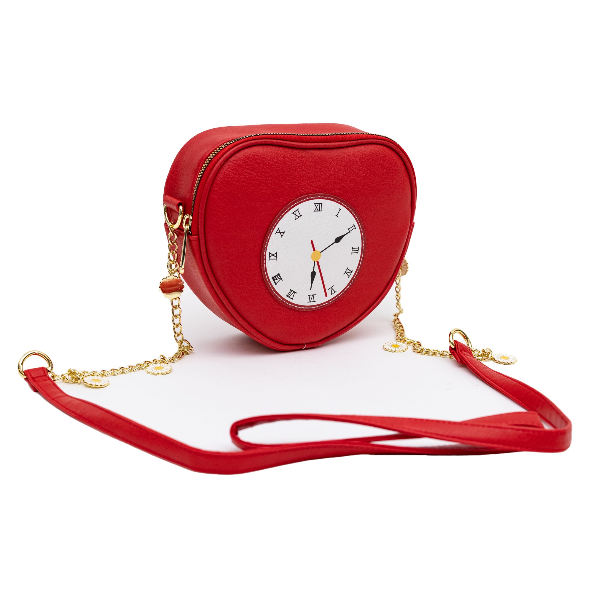 Movies Bag, Cross Body, The Wizard of Oz Tin Man Heart Clock Replica, Red, Vegan Leather Crossbody Bags The Wizard of Oz