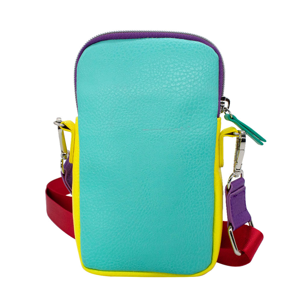 Wallet Phone Bag Holder - Rugrats Character Pose Blocks Yellow Purple Teal Crossbody Bags Nickelodeon   