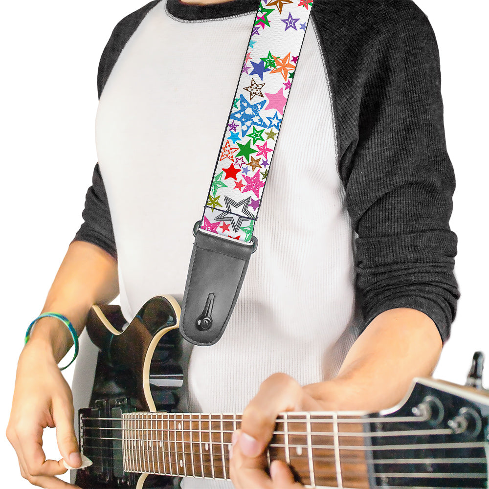 Guitar Strap - Stargazer White Multi Color Guitar Straps Buckle-Down   