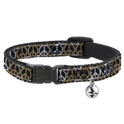 Cat Collar Breakaway - Peace Black Animal Prints Breakaway Cat Collars Buckle-Down   