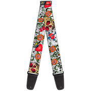 Guitar Strap - Only God Can Judge Me CLOSE-UP White Guitar Straps Buckle-Down   