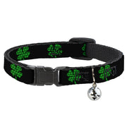 Cat Collar Breakaway - St. Pat's Black Clovers Breakaway Cat Collars Buckle-Down   