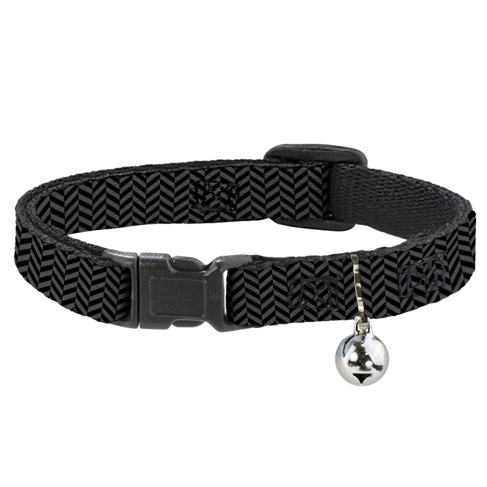 Cat Collar Breakaway - Herringbone Black Gray Breakaway Cat Collars Buckle-Down   