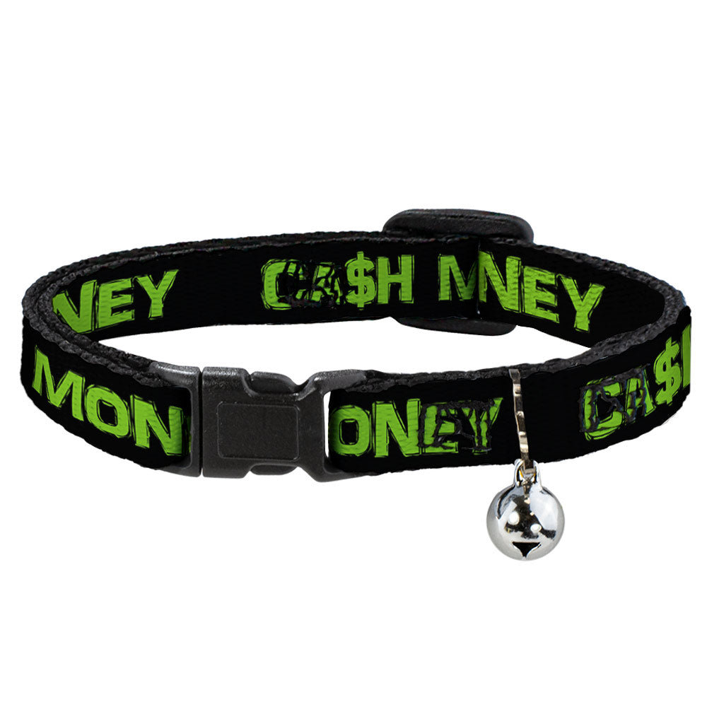 Cat Collar Breakaway - CA$H MONEY Black Green Breakaway Cat Collars Buckle-Down   