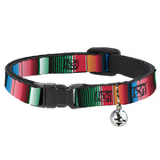 Cat Collar Breakaway - Zarape5 Vertical Multi Color Stripe Breakaway Cat Collars Buckle-Down   