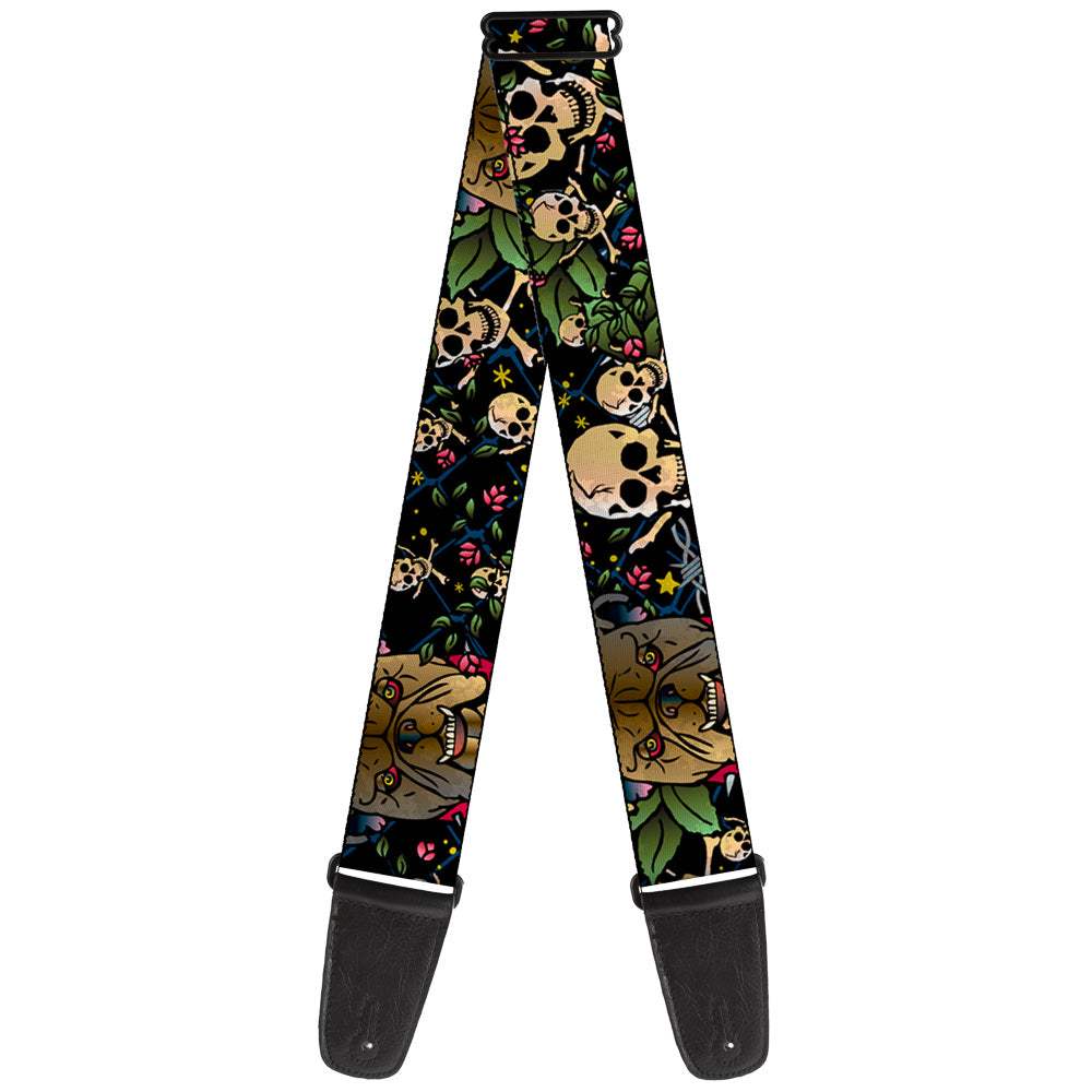 Guitar Strap - Trust No One CLOSE-UP Black Guitar Straps Buckle-Down   