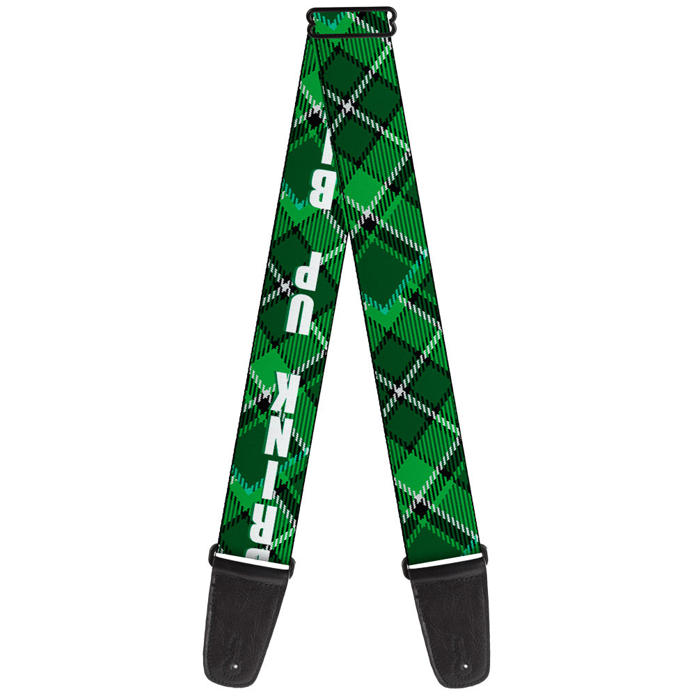 Guitar Strap - St Pat's DRINK UP BITCHES Beer Mugs Stacked Shamrocks Greens White Gold Guitar Straps Buckle-Down   