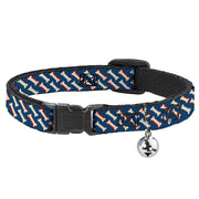 Cat Collar Breakaway - Bones Blue Tan Red Breakaway Cat Collars Buckle-Down   