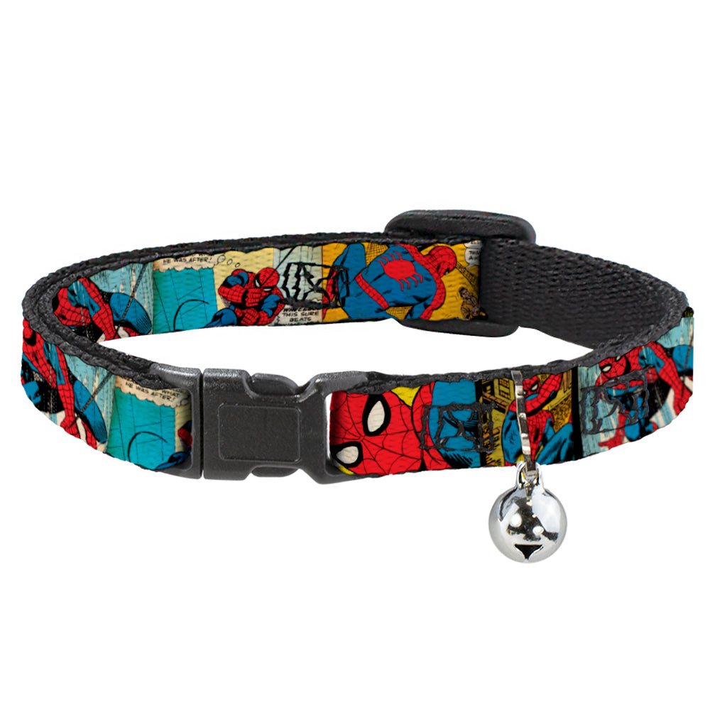 MARVEL COMICS Cat Collar Breakaway - Spider-Man Comic Strip Breakaway Cat Collars Marvel Comics   
