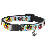 Cat Collar Breakaway - Bunny Superhero Multi Pastel Breakaway Cat Collars Buckle-Down   